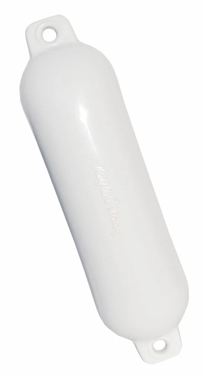 1024 – TAYLOR MADE Boat Fender, White Smooth Cylinder 10-1/2 Inch Diameter x 30 Inch Length For 35 Foot To 50 Foot Bo...